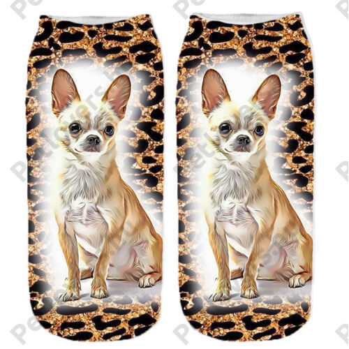 Chihuahua leopárd mintás zokni