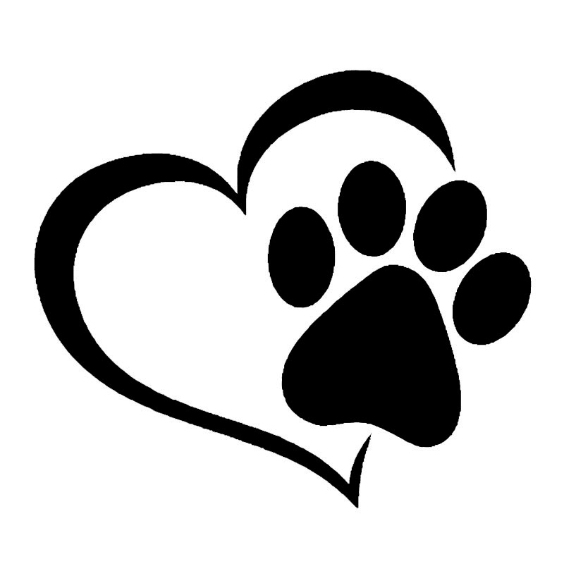 Mancs a szívben matrica - Kutyás matrica - Egyedi kutyás, macskás ajándékok állatimádóknak